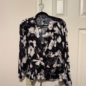 Express V-Neck Smocked Cuff Peplum Top - Size L